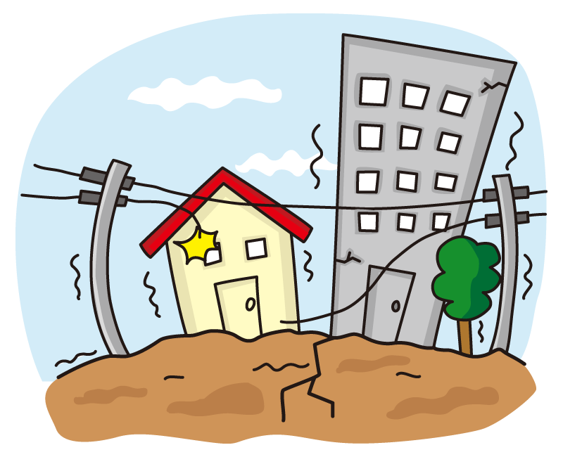大規模地震のイラスト