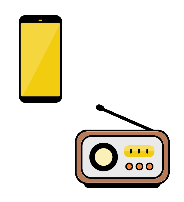 スマホとラジオのイラスト