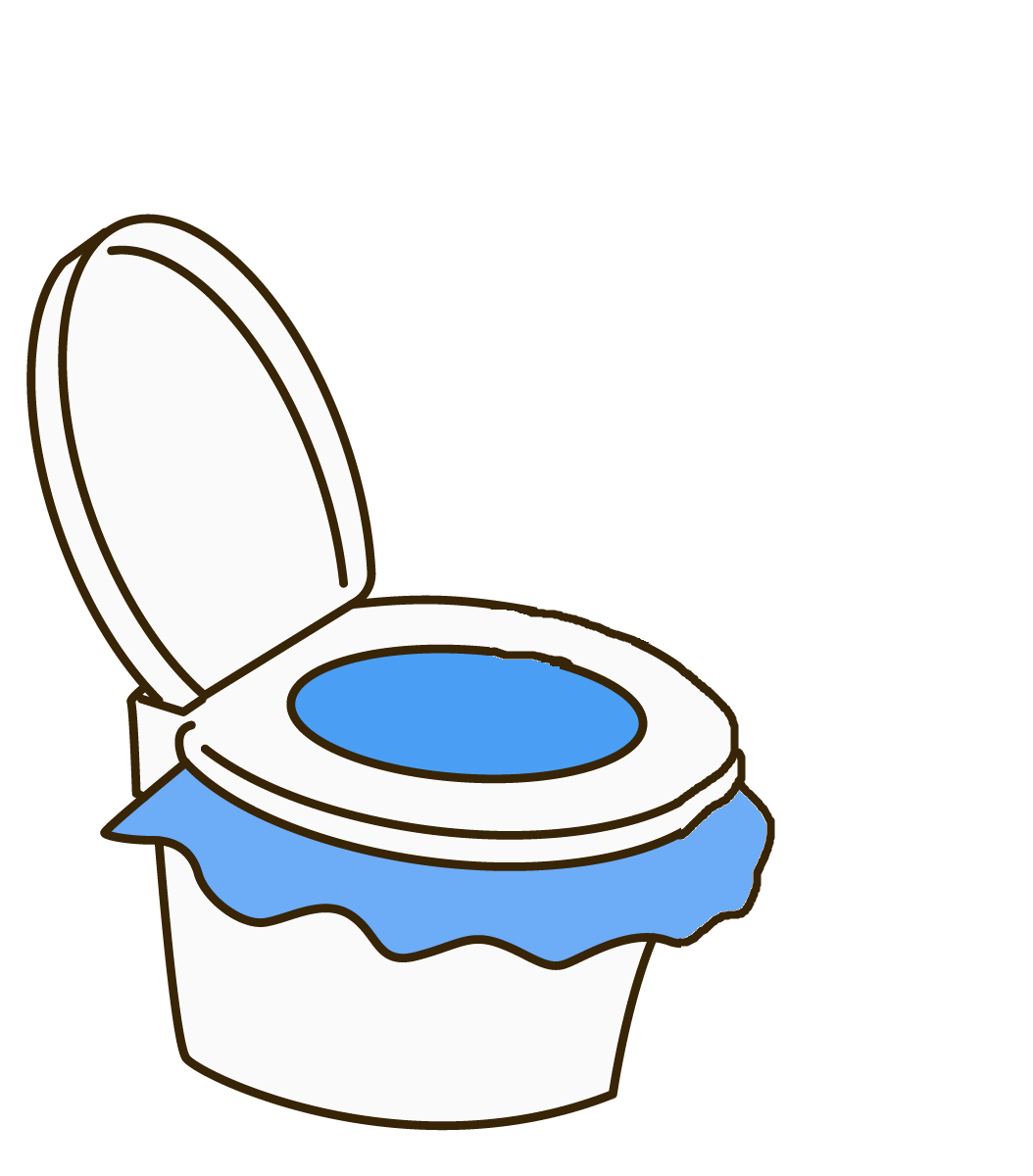 便座にゴミ袋を設置するイラスト