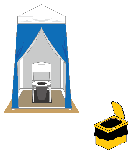 マンホールトイレと段ボールトイレのイラスト