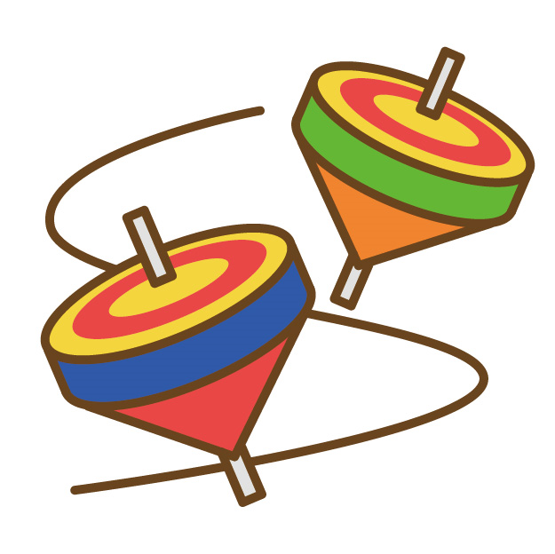 コマ回しイラスト